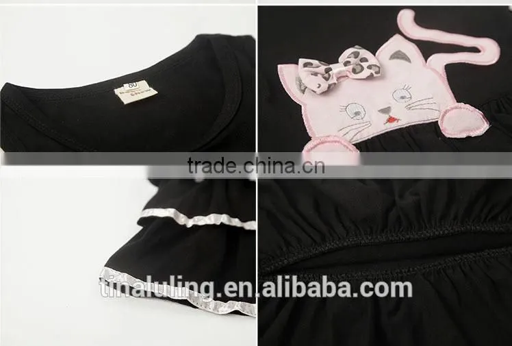 wholesale children's boutque clothing baby girls kitty printed 2pcs clothing sets leopard outfits