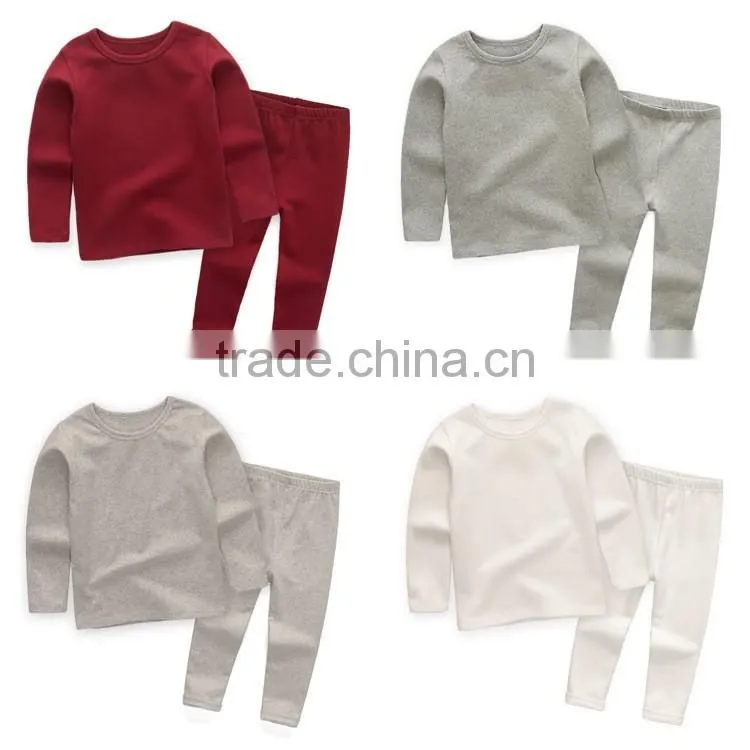 factory made in china kids sleeping wear/custom solid color child high collar render garment