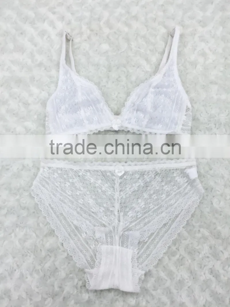 Ladies new unwired bra comfortable sexy women plus size bra panty set