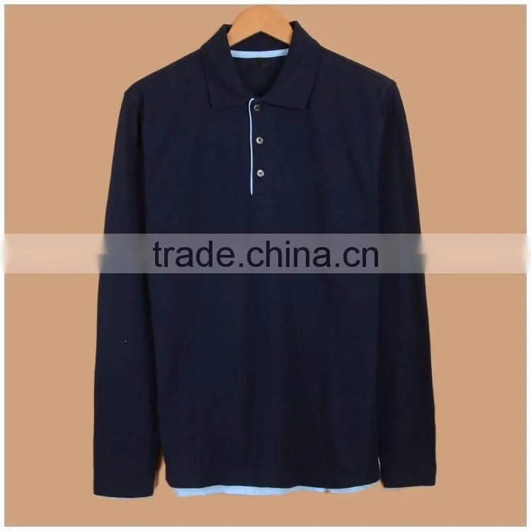 Factory Wholesale Custom Collar High Quality Mens Long Sleeve Polo Shirts