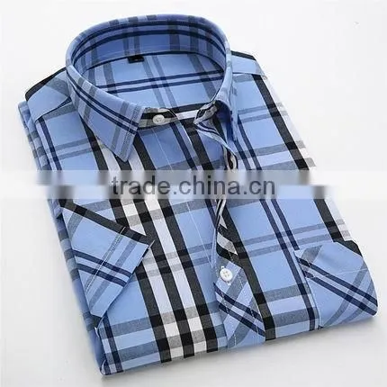 Lattice cotton short sleeve shirt business