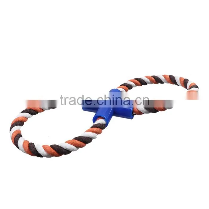 Durable Infinity Symbol Coffee Plastic & Cotton Pet Products Chew Molar Toy