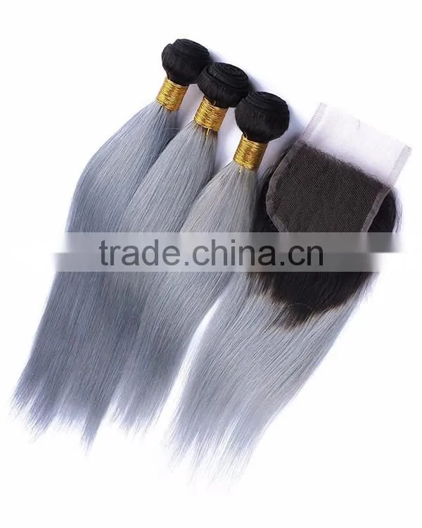 Alibaba wholesale hair color 1b/grey , Peruvian hair