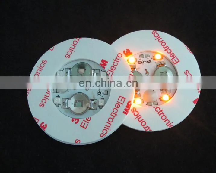 60*3mm yellow led color change led light pad for bottle