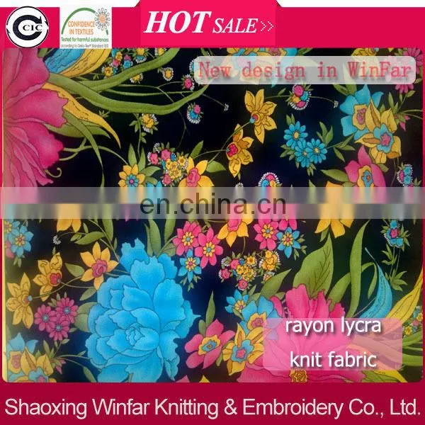 single Jersey spandex knitting rayon lycra fabric sublimation printing for garment
