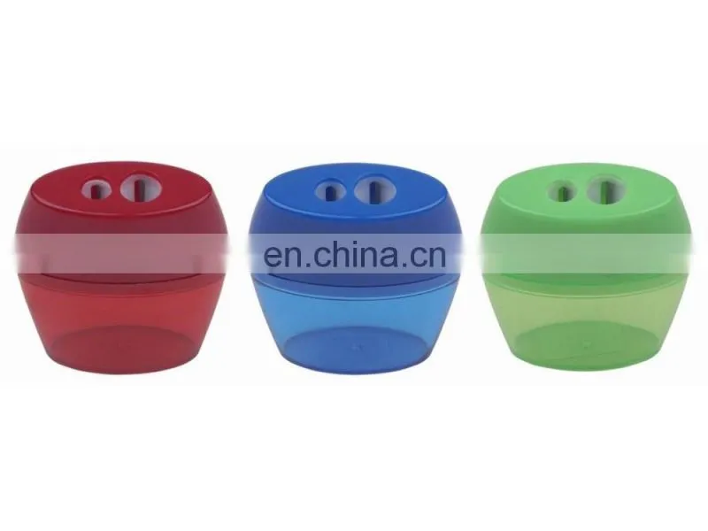 7.0x6.0x2.0cm Plastic Barrel Double Hole Pencil Sharpener
