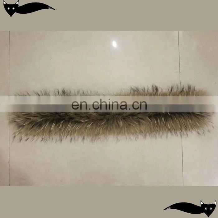 Hot sale natural 65cm raccoon fur down jacket fur hood