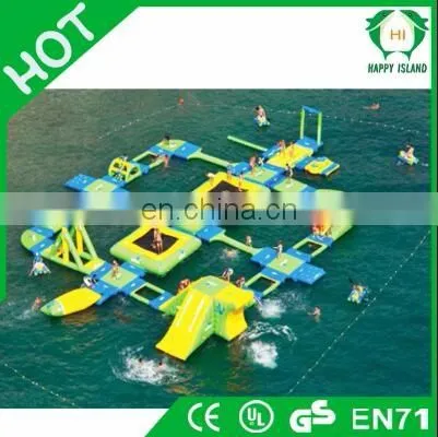 HI Lake Inflatables Water Games For Adults / Bouncia Aquapark Inflatable Water Park Equipment Price