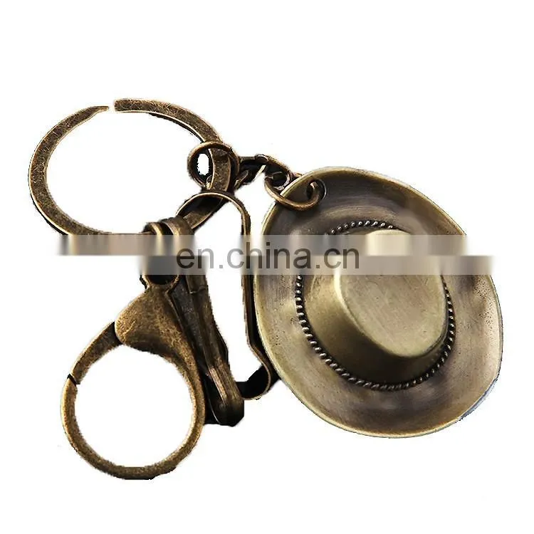 MCH-2274 wholesale 2017 Latest fashion cheap custom cowboy hat keychains innovative corkscrew keychains