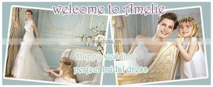 V Neckline Lace Appliqued Wedding Party Dresses
