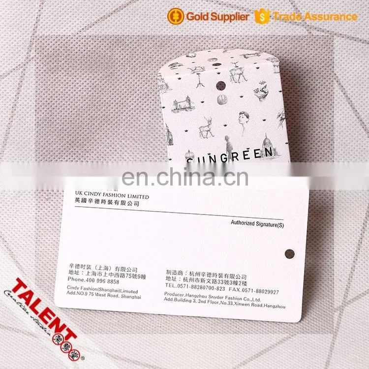 custom brand name logo tag and printed paper spare button bag for clothing