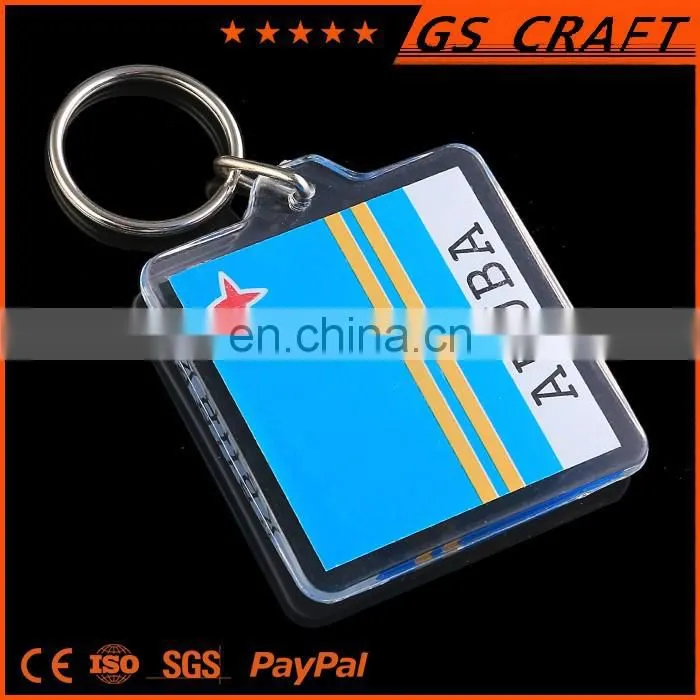 Custom made cheap wholesale square key chain