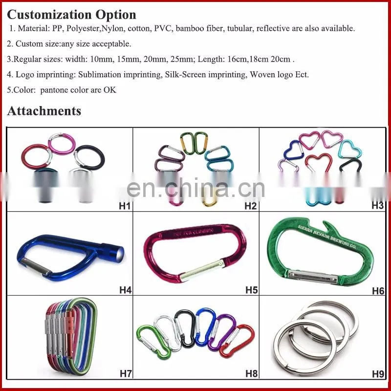 PVC Patch Key Chain Strap with Carabiner and Split Ring