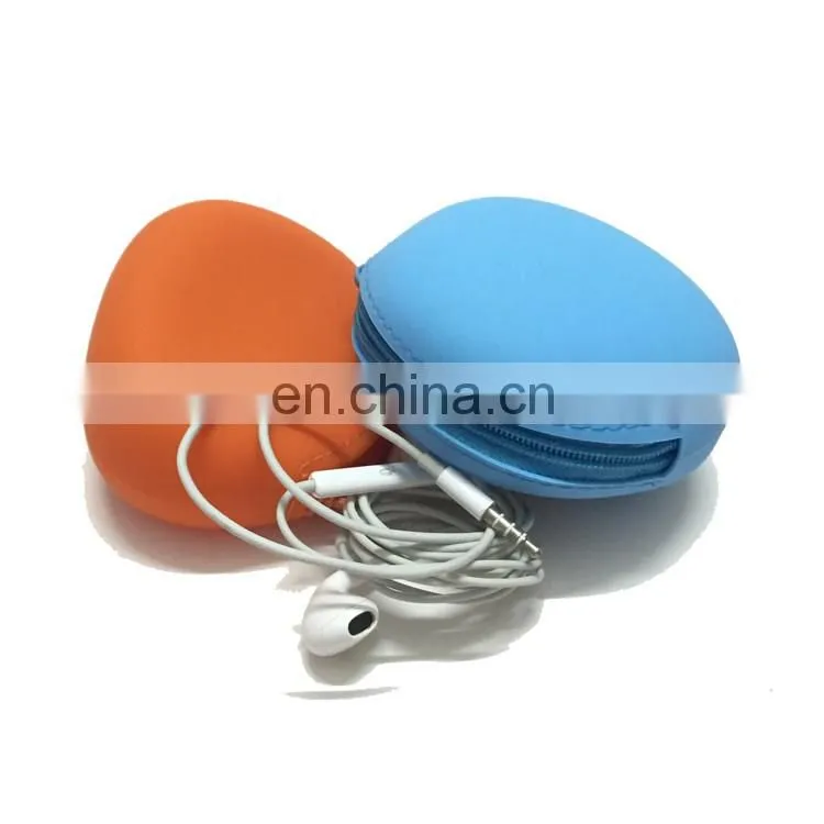 Women Gender Round Key Bags Customized Plain Silicone Coin Purse Wallets