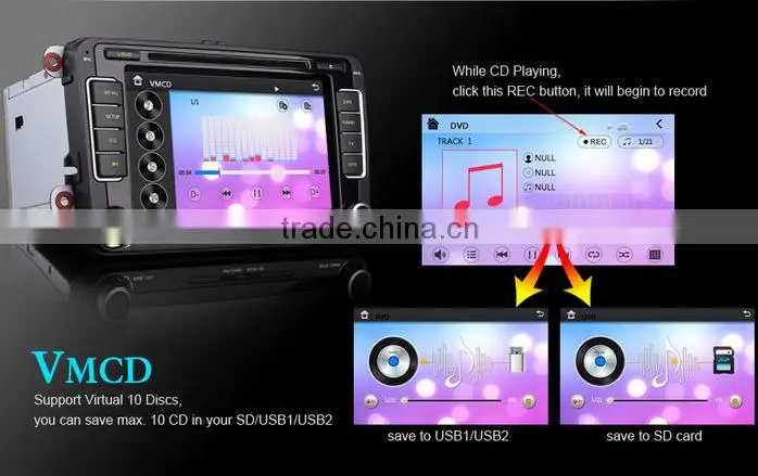 Erisin ES7698V 7" Car Radio DVD GPS Seat Golf 5 6 Passat Caddy Polo Skoda