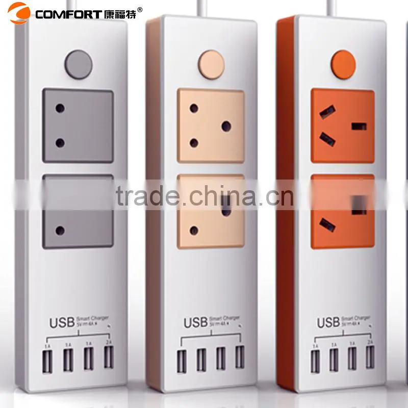 multifunctional 4 usb ports 2 plugs multiple socket outlet