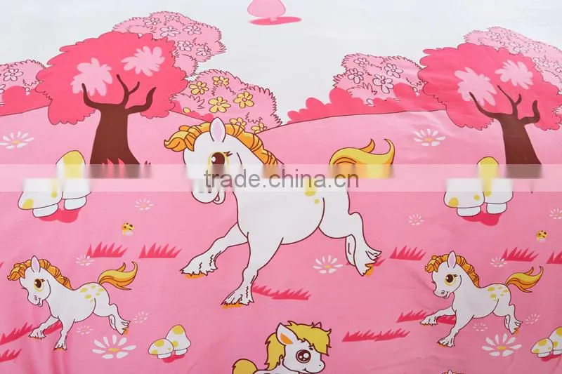 Good quality cartoon horse print best bedding sets China 4pcs life comfort sheet set