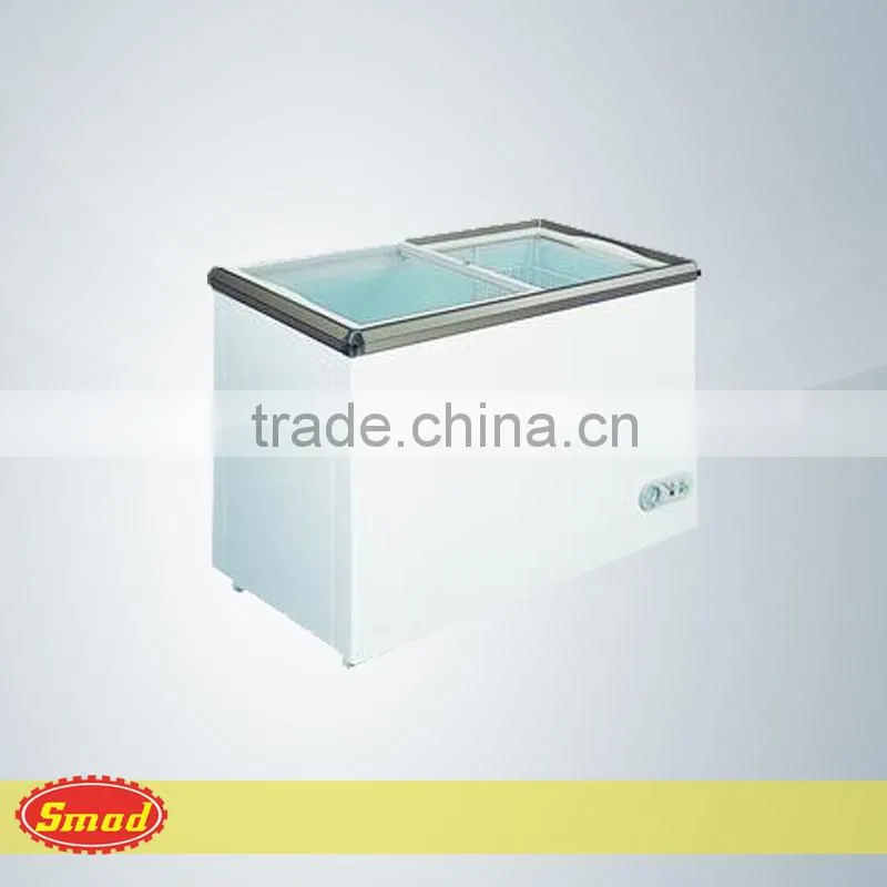 ETL certified 200L commercial sliding door deep freezer with lock