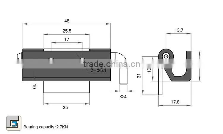 High and low voltage industry box use hinge with zinc plated