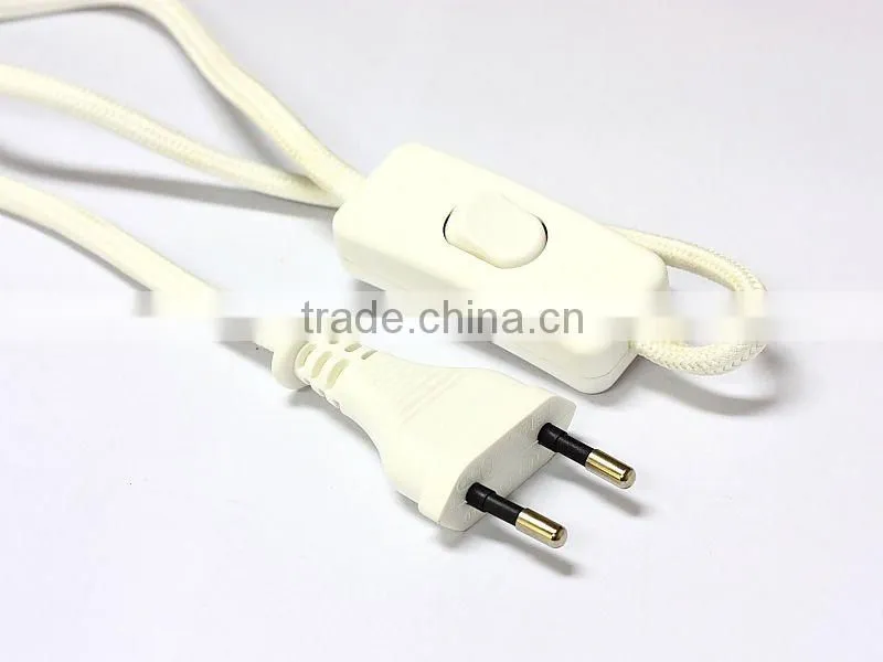 Lamp braided power cable power cord