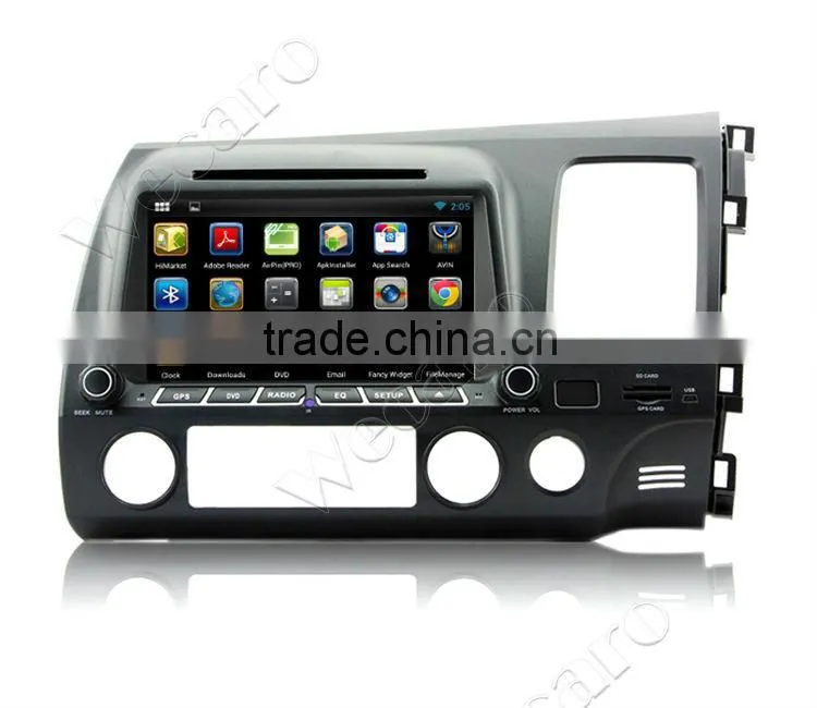 Wecaro android 4.4.4 car dvd Direct factory for civic double din Steering Wheel Control right hand drive 2006 - 2011