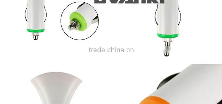 New products 2016 12v Car Battery Charger Indicator light Portable Dual Usb Car Charger with smile face free sample
