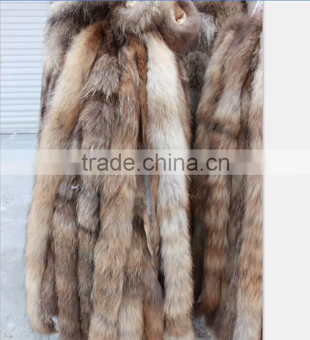 Dark natural Color real raccooN Fur collar for Hood OF coats DIy material