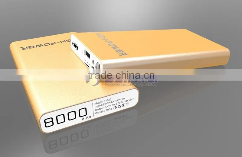 18mm Thick 8000mAh 200A/400A Golden Pocket Size Slim Car Jump Starter