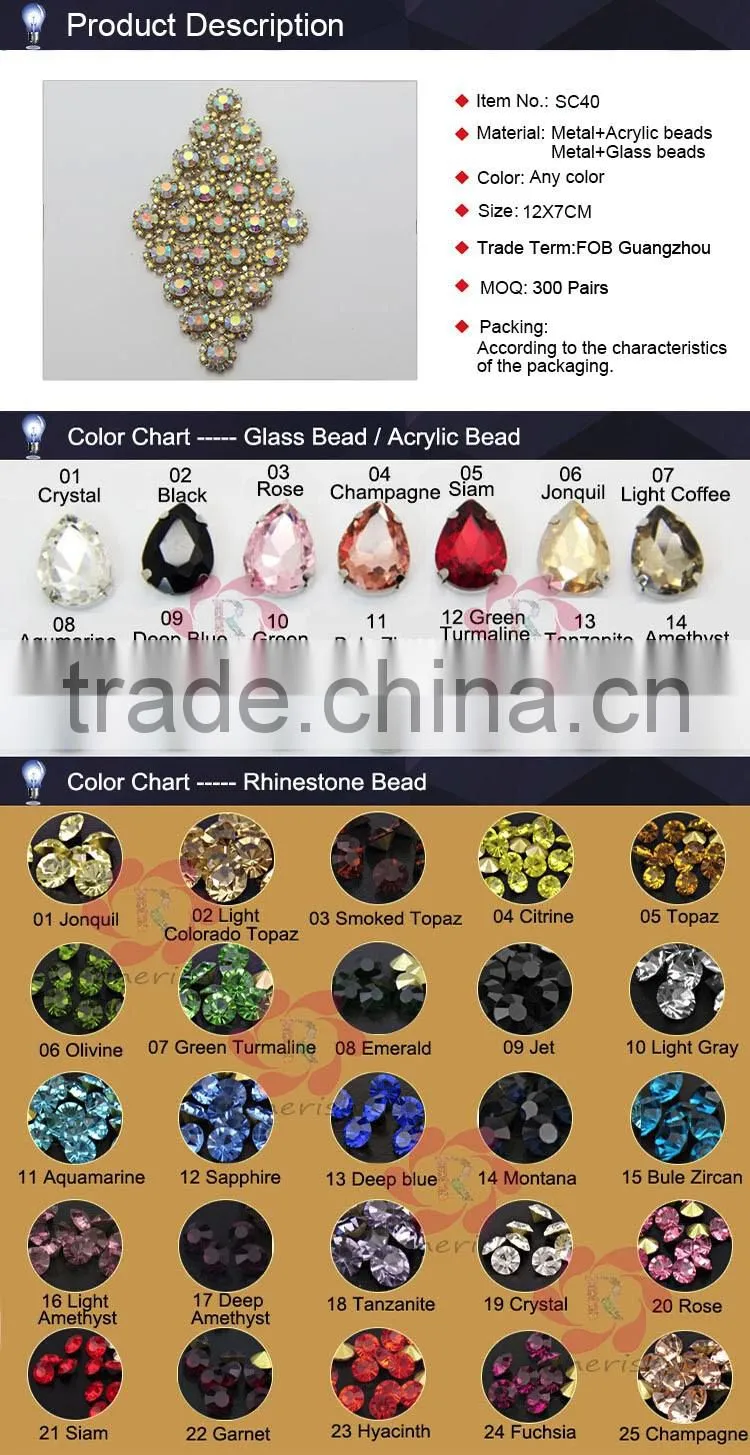 2016 rhombus shape AB color rhinestone shoe flower shoe accessories for wowen's sandal