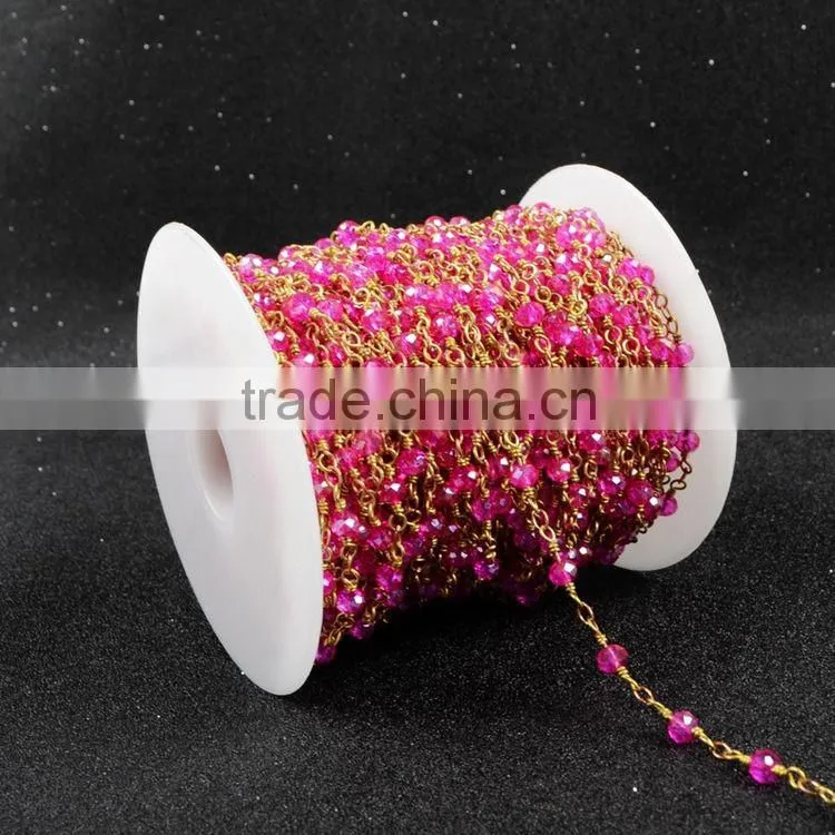 Natural red agate stone 5mm round faceted beaded rose quartz beads chain-Free Shipping