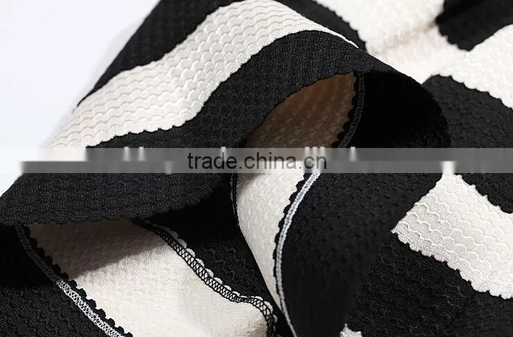 Long Sleeve woman black and white dress by dress manufacturer(Stock)