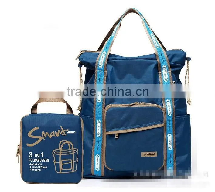 New Design 3 in 1 drawstring backpack bag, foldable backpack