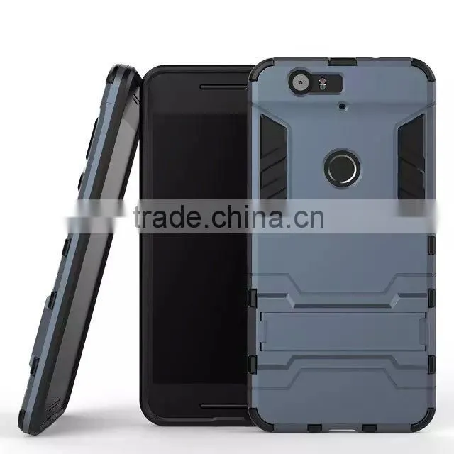 TPU Rubber Back Stand Case for Huawei nexus 6p TPU+PC Cover Case with Stents MT-4904