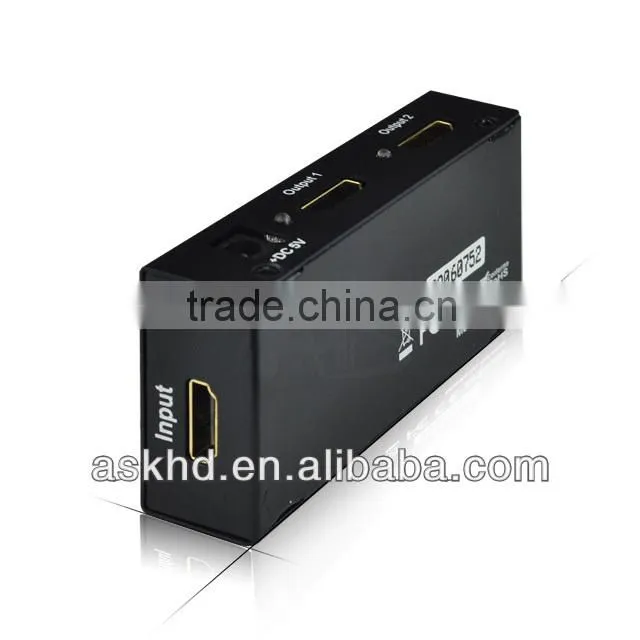 high-quality 1 to 2 1*2 Port HDMI Splitter support 3d hdmi splitter