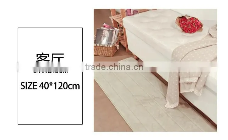 Water absorbent coral fleece memory foam thick sponge non-slip microfiber bathroom mats for living room and kitchen floor