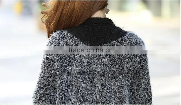 2015 new arrival loose long sleeve high-end woolen/cardigan famale poncho sweater