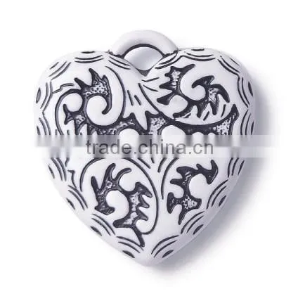 wholesale cheap loose colorful acrylic solid heart bead accessory