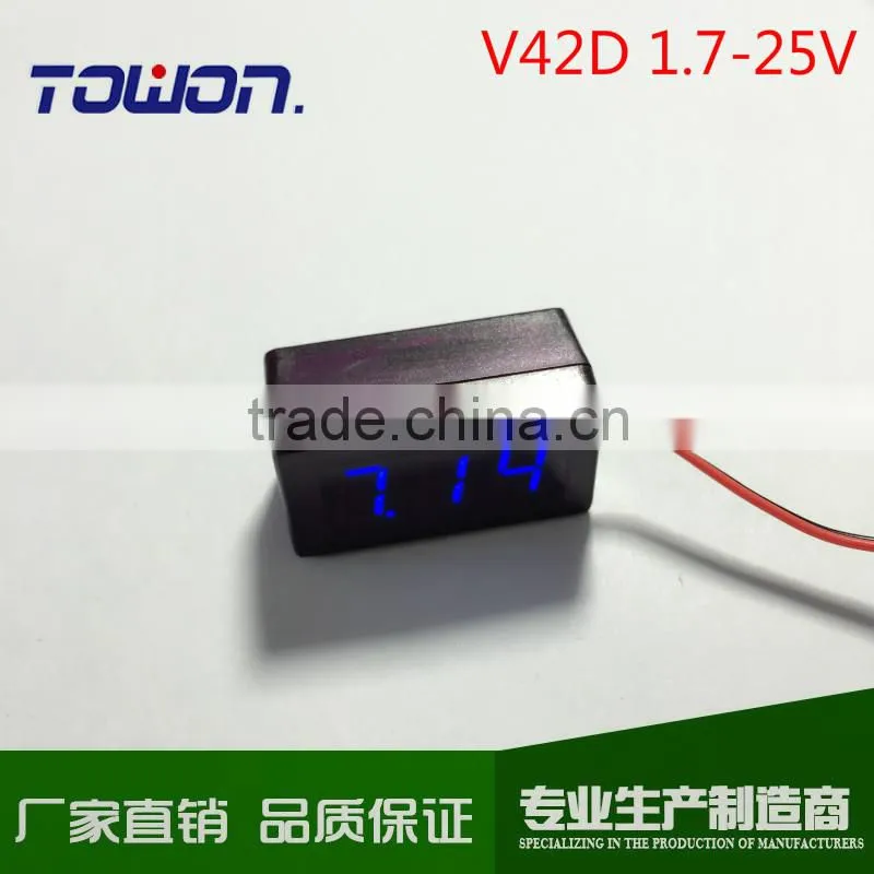 V42D Voltmeter DC 1.7-25V 3 Digits Red Green Blue LED Digital Voltmeter