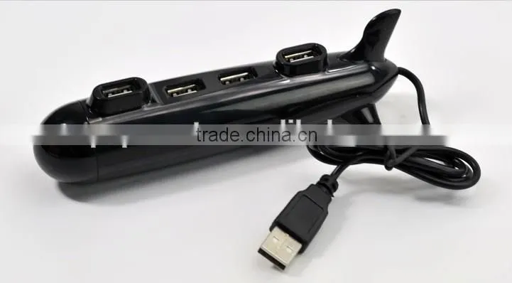 Promotional gift submarine shaped 4 port usb hub for Computer Laptop