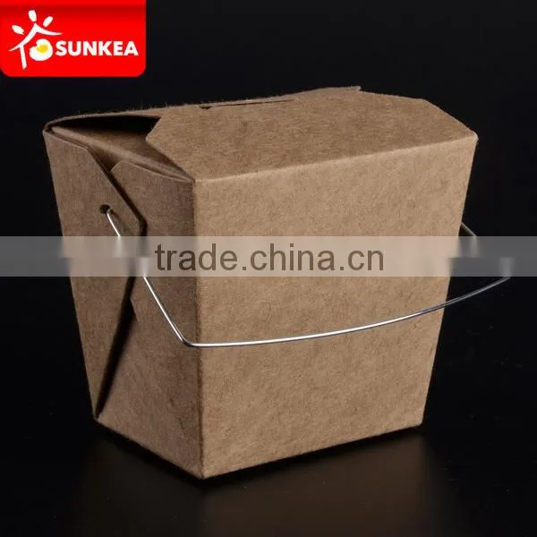 Healthy fast food paper box with handle, food packaging container