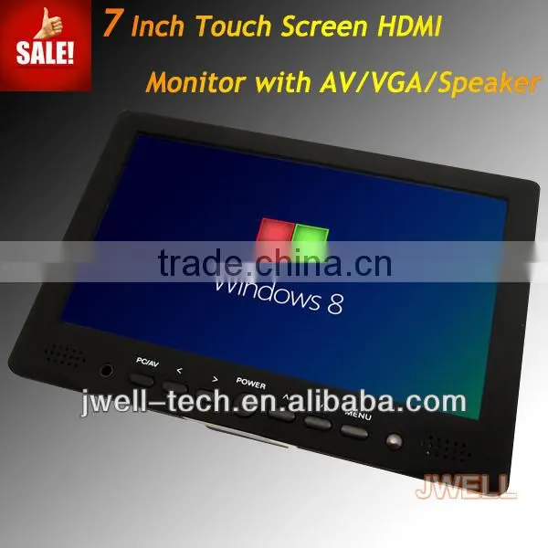 7 inch 4 wire resistive touch screen panel with vga input with BNC VGA AV