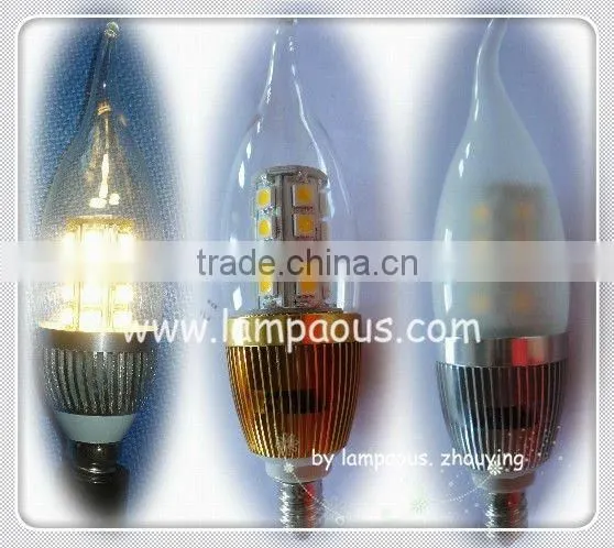 3W 6W E12 White LED Candle Lights