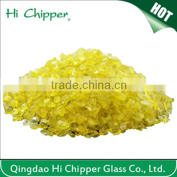 Fireplace decoration colored glass stone
