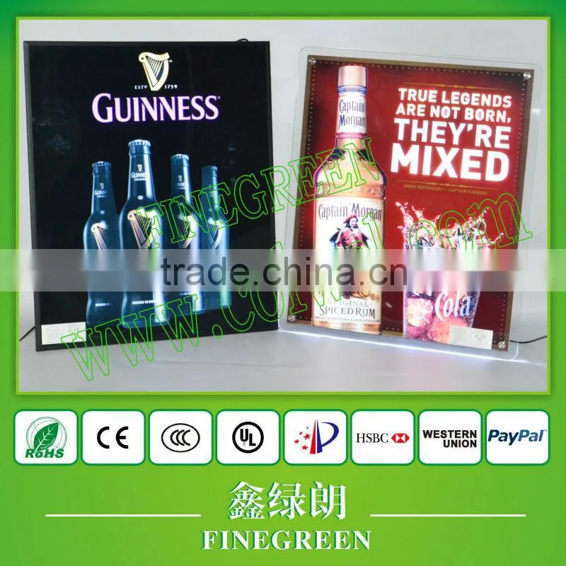 LED slim light box crystal led light box led backlight box/LED coffe advertisement
