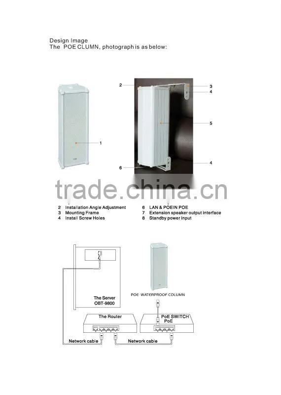 OBT-POE902 Waterproof Outdoor IP Network POE Speaker, Weatherproof Audio POE Speaker