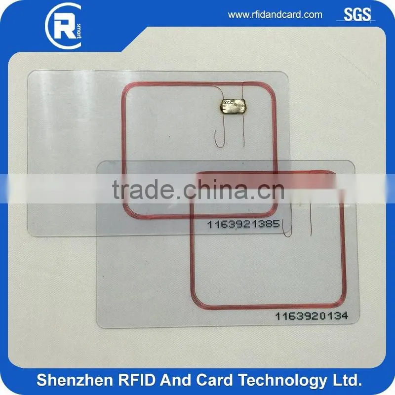 MIFARE Classic 1K CR80 Transparent RFID Card/PVC Card blank or printing card