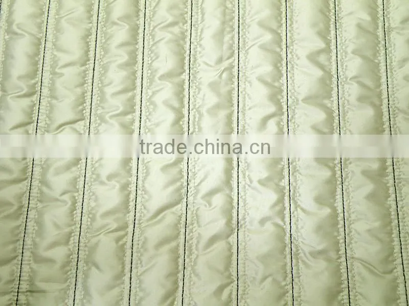 Winter thermal padding cotton stripe quilted embroidery fabric
