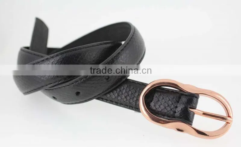 2015 New Design women accessories pu belt with black leather for jeans in YiWu