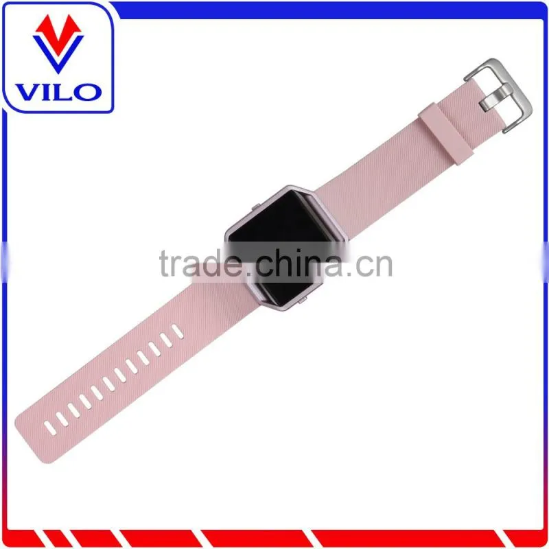 Silicone Bracelet Strap Replacement Band with Metal Frame For Fitbit Blaze Smart Watch