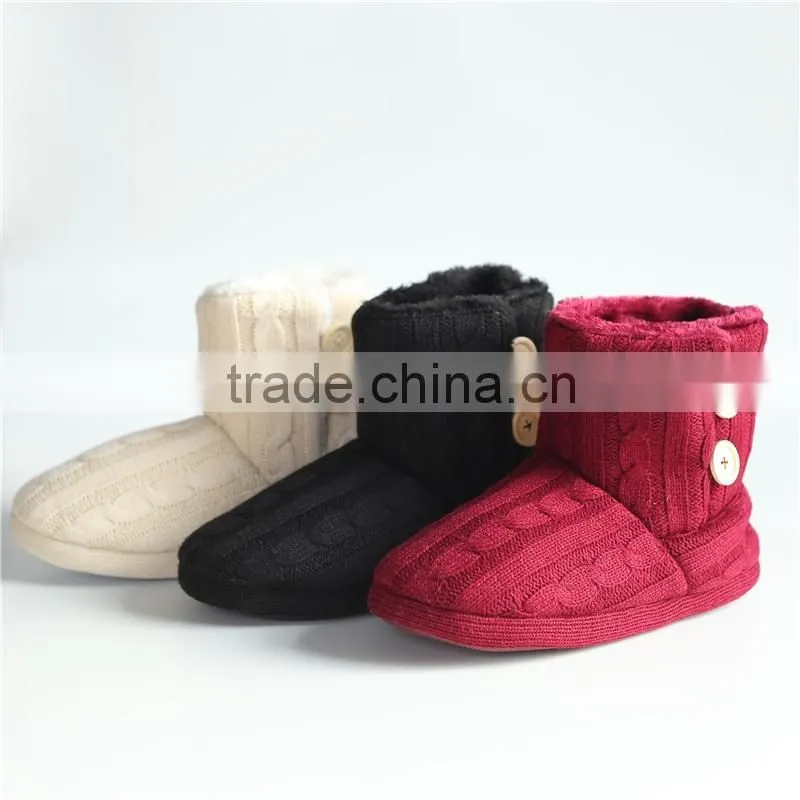 Ladies slipper boots with button